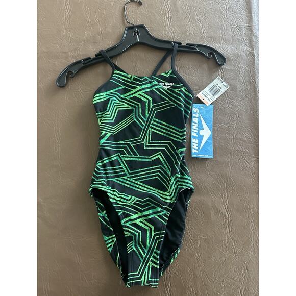 TYR The Finals youth Swanback Athletic One Piece Swimsuit Size 24 - Picture 1 of 3
